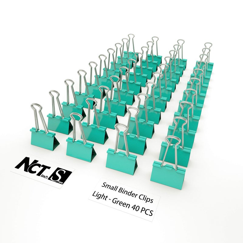 Nctinystore Binder Clips Small Metal Clamp 0.75 inch / 19 mm (Light-Green, 40-PCS) - Image 5